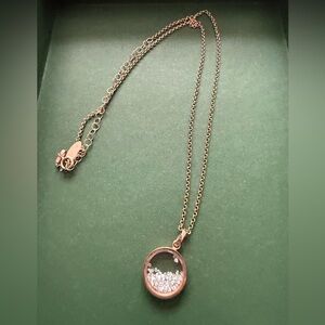 Rose Gold Necklace with Crystal Accents